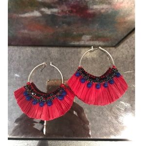 Ann Taylor Raffia Hoop Earrings